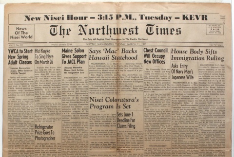 The Northwest Times Vol. 1 No. 18 (March 11, 1947) (ddr-densho-229-5)