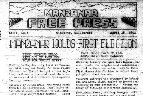 Manzanar Free Press Vol. I No. 2 (April 15, 1942) (ddr-densho-125-392)