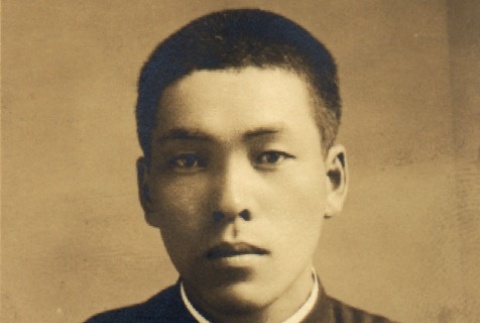 Portrait of Mitsuroku Odate, a Keio University baseball player (ddr-njpa-4-1677)