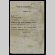 Letter from Douglas M. Todd, Assistant Project Manager, Heart Mountain Relocation Project, to Mr. Shoji Nagumo, September 20, 1943 (ddr-csujad-55-896)