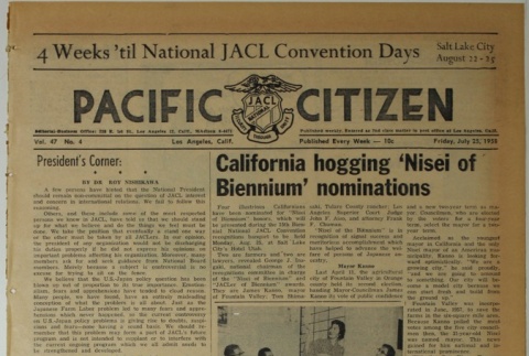 Pacific Citizen, Vol. 47, No. 4 (July 25, 1958) (ddr-pc-30-30)