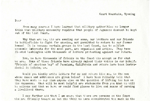 Letter encouraging activism in response to the exclusion order (ddr-csujad-45-92)
