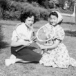 Girls with tennis rackets (ddr-densho-136-12)