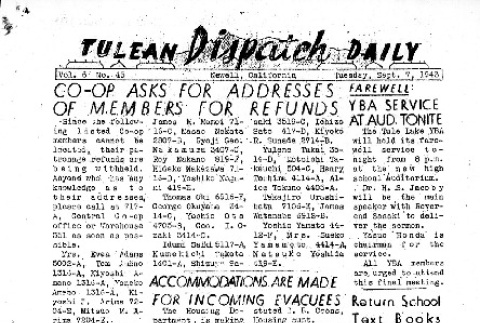 Tulean Dispatch Vol. 6 No. 45 (September 7, 1943) (ddr-densho-65-396)