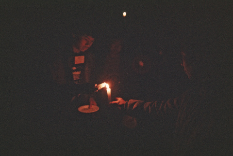 Campers lighting candles on the last night of camp (ddr-densho-336-1627)