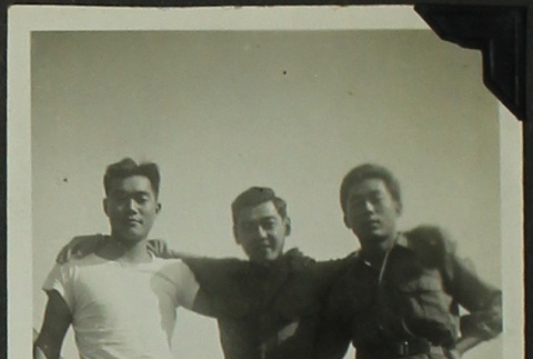 Three soldiers posed (ddr-densho-201-358)