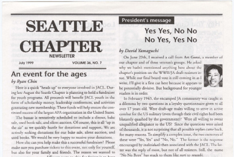 Seattle Chapter, JACL Reporter, Vol. 36, No. 7, July 1999 (ddr-sjacl-1-464)