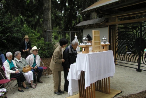 Entry Gate dedication: Tom Kubota presents Tamagushi (ddr-densho-354-1856)