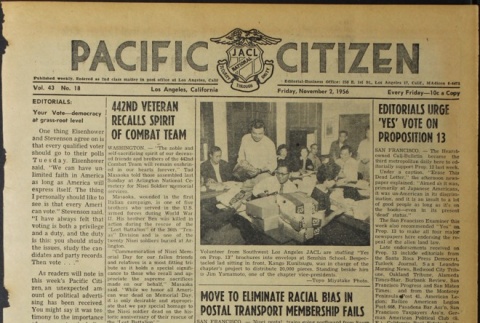 Pacific Citizen, Vol. 43, No. 18 (November 2, 1956) (ddr-pc-28-44)