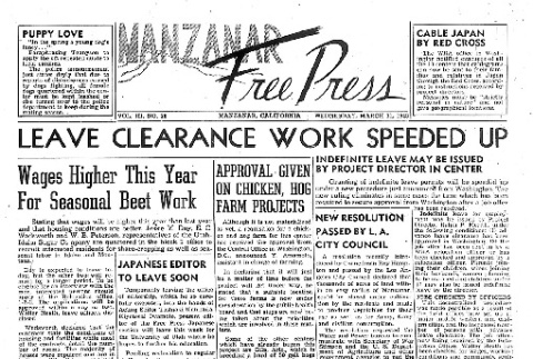 Manzanar Free Press Vol. III No. 26 (March 31, 1943) (ddr-densho-125-117)