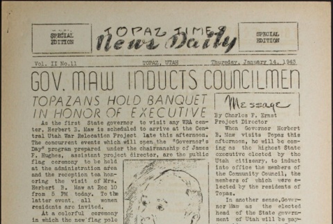 Topaz Times Vol. II No. 11 (January 14, 1943) (ddr-densho-142-72)