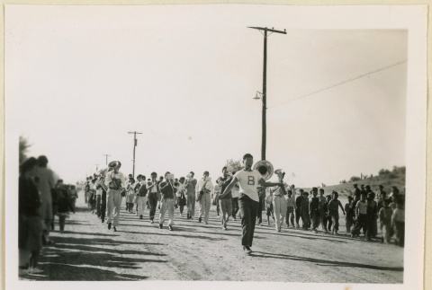 Marching band in an Armistice Day parade (ddr-densho-37-1172)