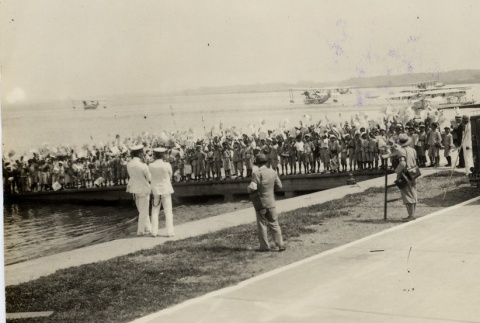 Filming the Lindbergh's arrival (ddr-njpa-1-1183)