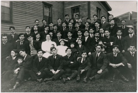 A group in front of the Furuya dormitories (ddr-densho-353-152)