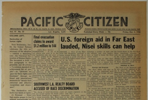 Pacific Citizen, Vol. 47, No.23 (December 5, 1958) (ddr-pc-30-49)