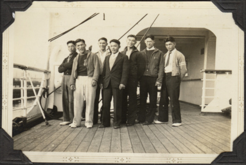 Group on the deck of a ship (ddr-densho-326-494)