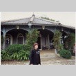Tomoye Takahashi outside Thomas Glover House (ddr-densho-426-577)