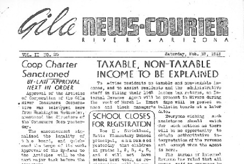 Gila News-Courier Vol. II No. 25 (February 27, 1943) (ddr-densho-141-61)