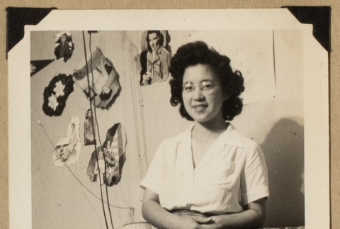 Mits Kikawa inside her barrack (ddr-densho-542-547)