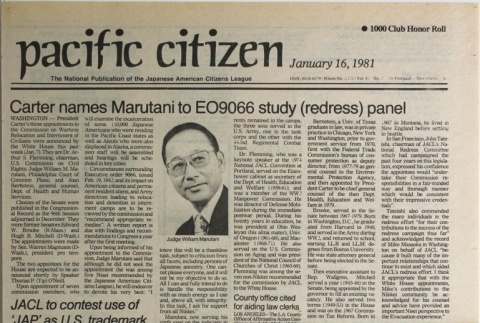 Pacific Citizen, Whole No. 2121, Vol. 92, No. 2 (January 16, 1981) (ddr-pc-53-2)
