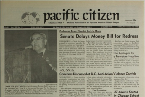 Pacific Citizen, Vol. 109, No. 15 (November 10, 1989) (ddr-pc-61-40)