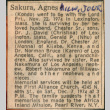 Agnes Sakura obituary clipping from Milwaukee Journal (ddr-densho-523-670)