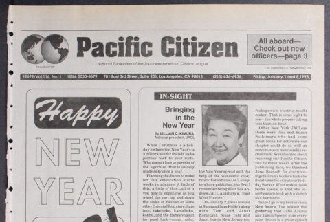Pacific Citizen, Vol. 116, No. 1 (January 01 and 08, 1993) (ddr-pc-65-1)