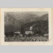 Mountain and town with tents in foreground (ddr-densho-466-403)