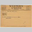 Western Union Telegram to Kaneji Domoto from Matsu Suzuki (ddr-densho-329-668)