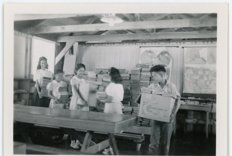 Children carrying books (ddr-densho-37-2112)