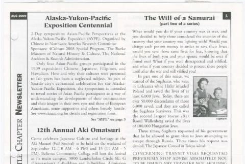 Seattle Chapter, JACL Reporter, Vol. 46, No. 8, August 2009 (ddr-sjacl-1-589)