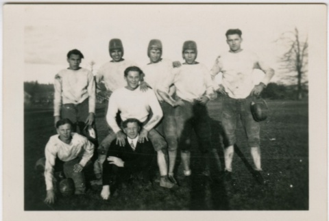 Football players and coach (ddr-densho-313-47)