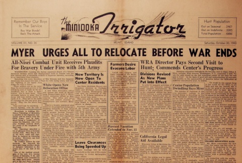 Minidoka Irrigator Vol. III No. 36 (October 30, 1943) (ddr-densho-119-61)