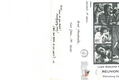 1979 Lake Sequioa Retreat reunion mailer (ddr-densho-336-1381)