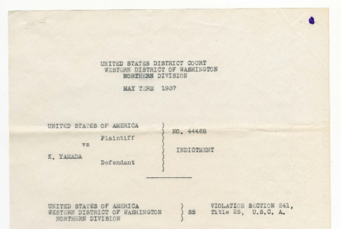 United States of America v. K. Yamada (ddr-densho-474-80)