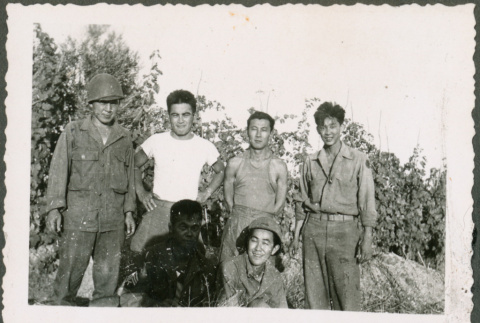 Six Soldiers in the field (ddr-densho-368-610)