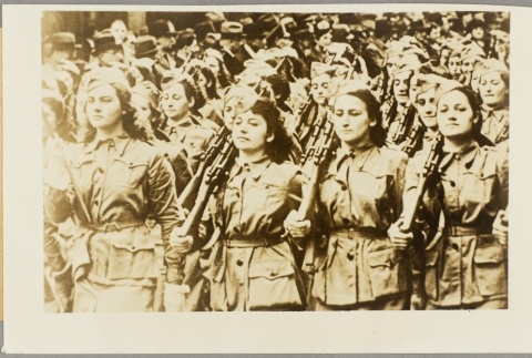 Italian women's auxiliary members marching with rifles (ddr-njpa-13-688)