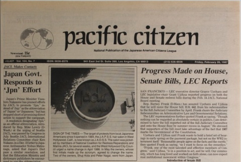 Pacific Citizen, Vol. 104, No. 7 (February 20, 1987) (ddr-pc-59-7)