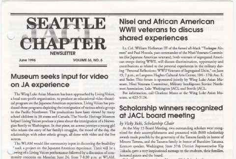Seattle Chapter, JACL Reporter, Vol. 33, No. 6, June 1996 (ddr-sjacl-1-437)