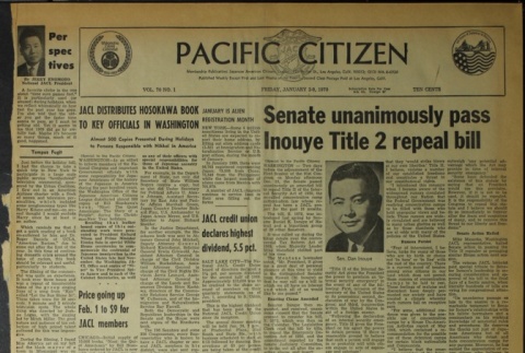 Pacific Citizen, Vol. 70, No. 1 (January 2-9, 1970) (ddr-pc-42-1)