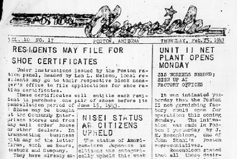 Poston Chronicle Vol. 10 No. 17 (February 25, 1943) (ddr-densho-145-249)