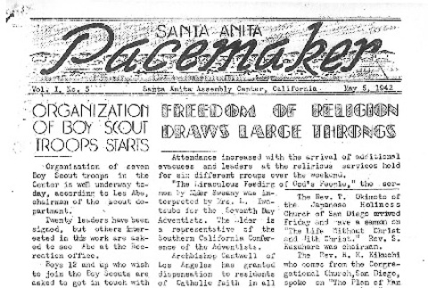 Santa Anita Pacemaker Vol. I No. 5 (May 5, 1942) (ddr-densho-146-4)