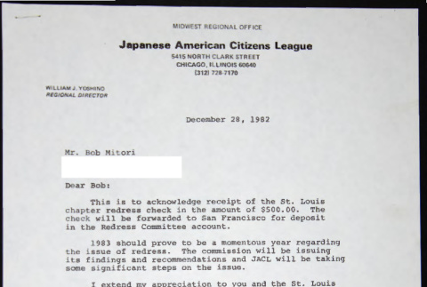 Letter to Bob Mitori from Bill Yoshino (ddr-chijacl-1-770)