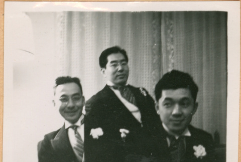 Henri Takahashi in center with Masao Yabuki and Taro Katayama (ddr-densho-410-533)
