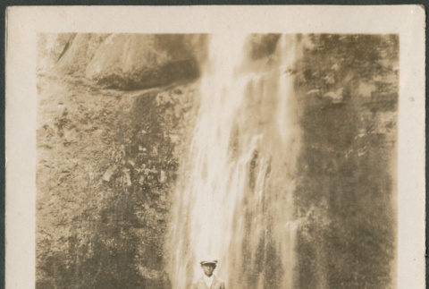Man by waterfall (ddr-densho-316-240)