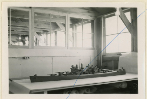 U.S.S. Cleveland model on display (ddr-densho-37-1097)