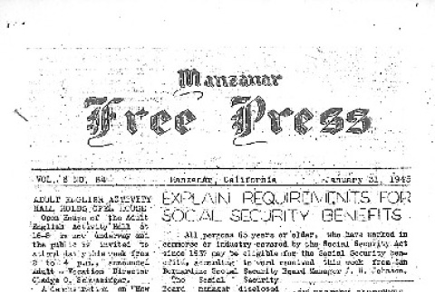 Manzanar Free Press Vol. 6 No. 64 (January 31, 1945) (ddr-densho-125-308)