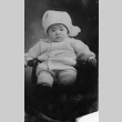 Postcard of Tom Kubota as a baby with Japanese writing on the reverse (ddr-densho-354-389)