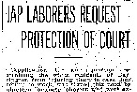 Jap Laborers Request Protection of Court (June 20, 1910) (ddr-densho-56-170)
