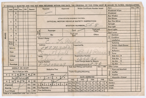 Official mother vehicle safety inspection (ddr-densho-501-217)